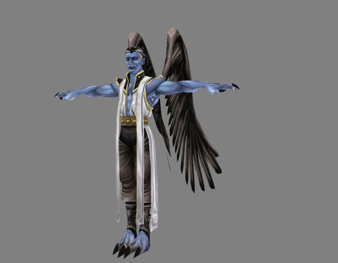 Janos' model from Defiance, doing a T-Pose