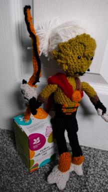 Kain holding the sword, standing up and from the side