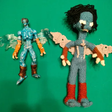 The Raziel doll lying next to my Raziel toy